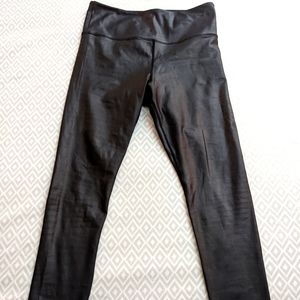 Zyia Black Metallic Light n Tight high rise 7/8 24" leggings (SZ 8-10)